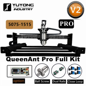 5075-1515 Black Silver QueenAnt PRO V2 1610 Ball Screw CNC Full kit Linear Rail upgraded precise CNC router Engraving machine from WorkBee QueenBee