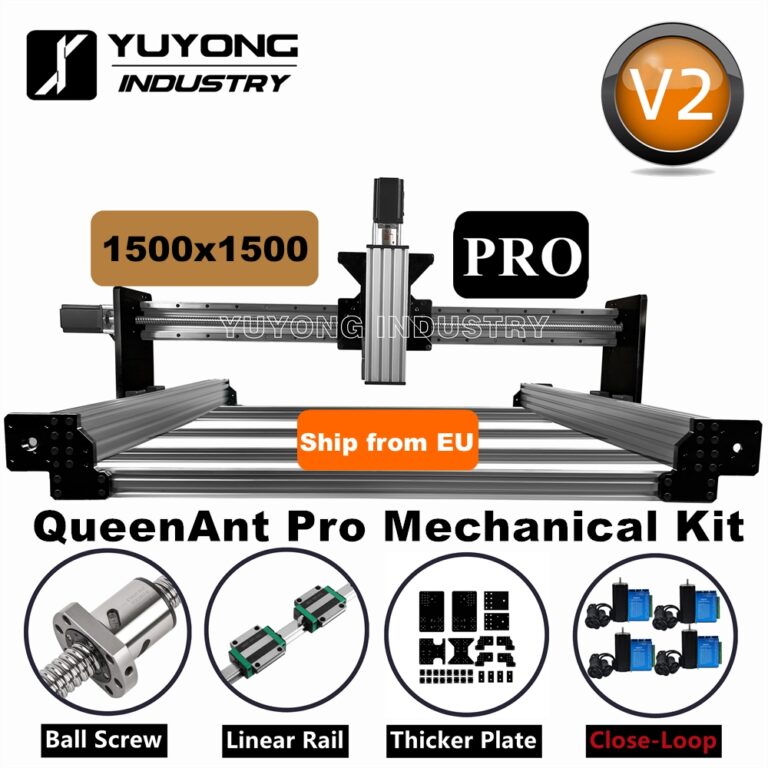 【Ship from EU】Silver Black QueenAnt PRO V2 1610 Ball Screw CNC Mechanical kit Linear Rail