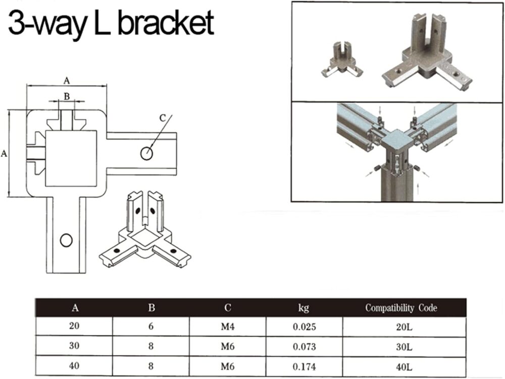 3-Way End Corner Bracket Connector - Image 6