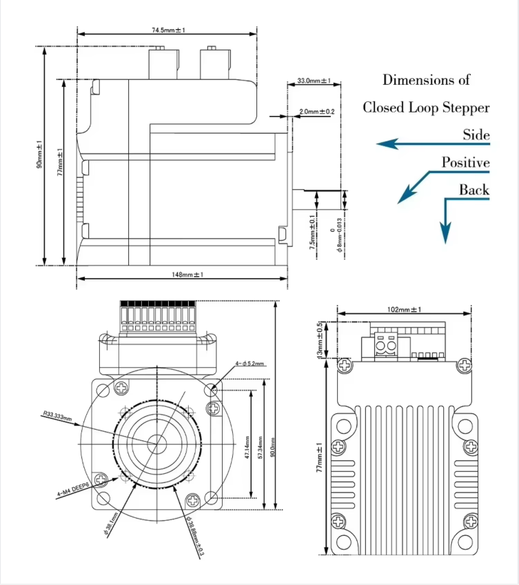 IHSV57-30-18-36-01-BY 57 Integrated Servo Motor 180W 0.6NM 3000RPM AC Servo Motor and Driver - Image 4