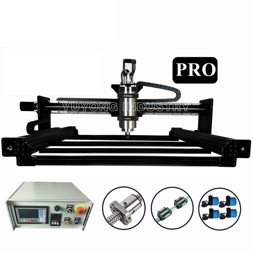 Black QueenAnt PRO 1610 Ball Screw CNC Full Kit Wood Carving Machine - Image 2