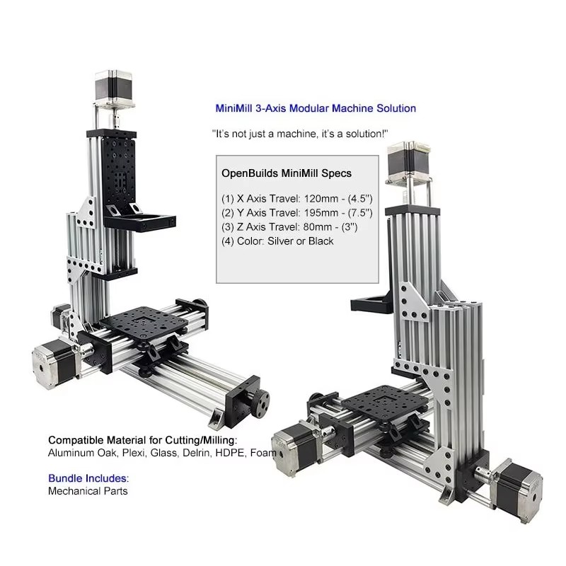 MiniMill CNC Machine Mechanical Kit 3 Axis Desktop DIY CNC Kit with 1.26N.m Nema23 Stepper Motors Mini CNC Mill Kit - Image 2