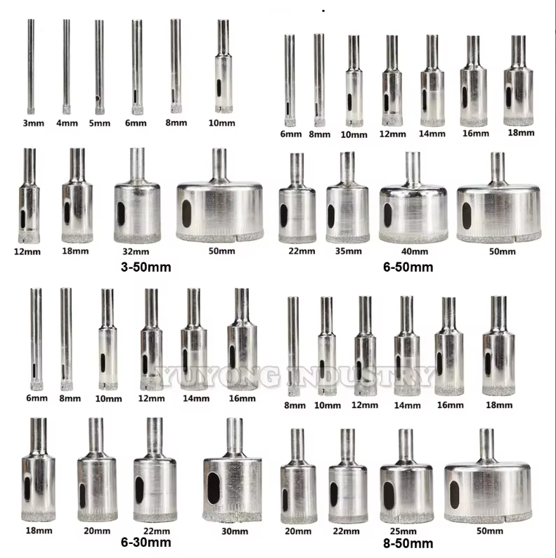 10PCS/Lot 3mm-50mm Vacuum Brazed Wet Diamond Core Drill Bit Round Shank Tile Hole Saw Hole Cutter for Tile Marble Granite Glass - Image 4