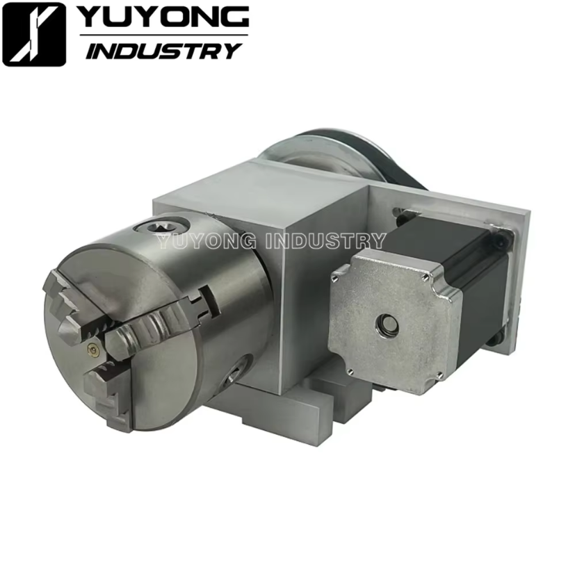 4th Axis Dividing Head 6:1 Rotation CNC Rotary Chuck 80mm Steel Motor Tailstock CNC Router Engraver Milling Machine - Image 4