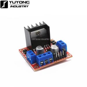 Side view of L298N Motor Driver Module showing terminals and heat sink