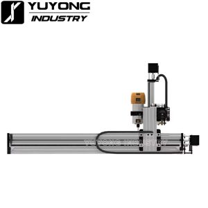 Side view of the CNC Mechanical Kit showing the 1000x1500mm frame structure and 4x NEMA23 2.45N.m stepper motors along the Y-axis