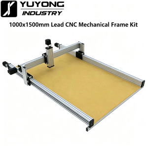 Front view of the CNC Mechanical Kit 1000x1500mm 4-axis frame with 4x NEMA23 2.45N.m stepper motors mounted on the gantry