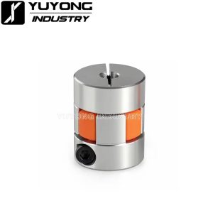 Front view of D20L25 flexible plum coupler for CNC stepper motor with 5-8mm bore and aluminum body