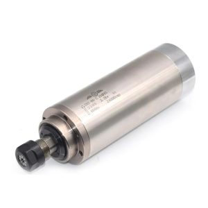 Angled view of 2.2KW Water Cooled Spindle for milling machines and CNC routers