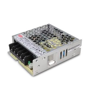 Output terminals on the Mean Well LRS-50-12 for 12V DC 4.2A connection