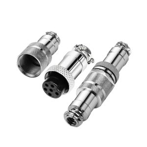 Angled view of GX20 Aviation Connector for industrial equipment wiring