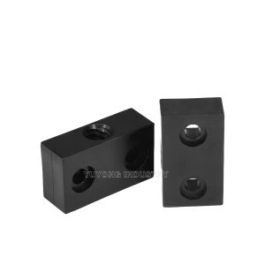 Angled view of Delrin Nut Block for CNC and woodworking machinery