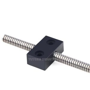 Side view of Delrin Nut Block showing 8mm thread and mounting holes