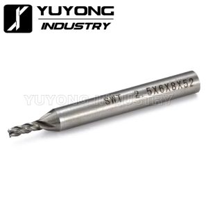 Single HSS End Mill showing 4 flute design and straight shank