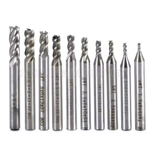 	HSS End Mill Set 4 flute 1.5-6mm straight shank for woodworking and CNC