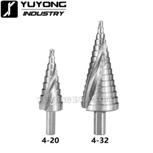 Stepped cutting edges on the HSS Step Drill Bit for multiple hole sizes