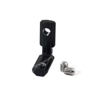 Side view of 4040 L-Shape Corner Connector showing inside mounting design