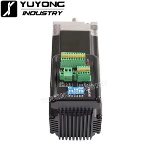 Side view of NEMA 23 Integrated Servo Motor showing built-in driver and connectors