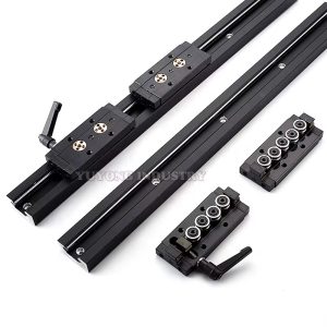 Side view of SGR Linear Guide Rail showing dual-rail structure and SGB block