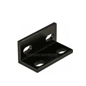 Universal L-Bracket smooth black for V-Slot T-Slot linear rail CNC and 3D printer