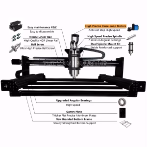 QueenAnt PRO CNC Kit V2 silver with 1610 ball screw and linear rail upgrade
