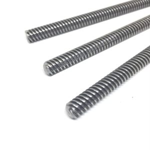 Side view of 8mm Metric Lead Screw showing 4-start trapezoidal thread profile