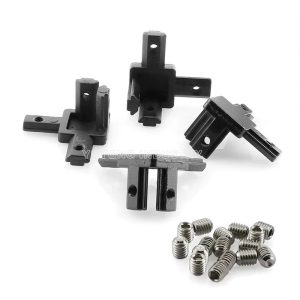Mounting holes on the 3030 3-Way Corner Connector for T-nut installation