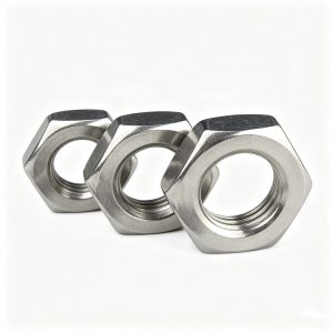 Side view of M5 Thin Hex Jam Nut showing 2.9mm thin profile