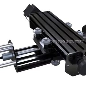 Side view of NEMA 17 Linear Actuator showing lead screw and motor