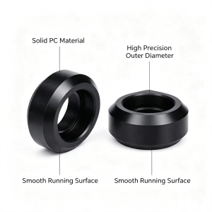 Angled view of Solid PC V-Slot Wheel for CNC router and 3D printer
